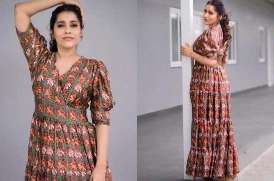 Glam Shots : Rashmi dazzles in deep V neck dress