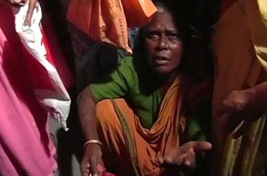 An elderly person died in Andhra, as she steps out to take pension