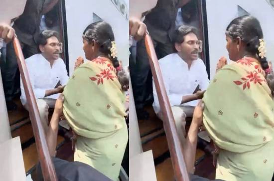 Braving the heat, without slippers, this ardent Jagan admirer reaches the road show