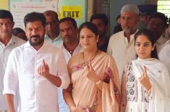 Telangana CM Revanth Reddy casts vote in Kodangal