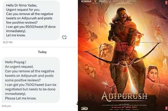 Shocking! Netizens claim 'Adipurush' team is offering bribes 