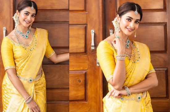Glam Shot : Buttabomma Pooja Hegde in Pattu Saree