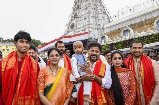 Revanth Reddy in Tirupati hoped for cordial relationship of telugu states