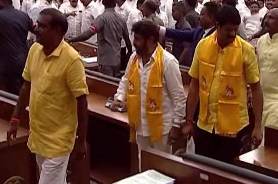 Comical: Balakrishna blows toy whistle in AP assembly