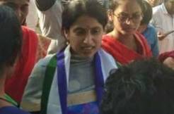 Y S Bharathi joins election campaign in Pulivendula 