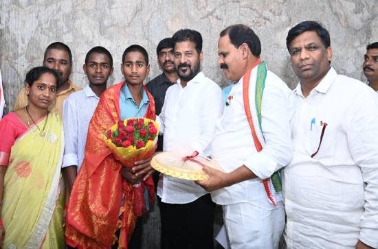 CM Revanth appreciates 15 old boy who saved lives in Allwyn fire accident