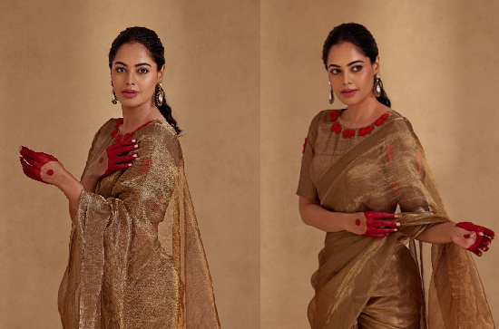 Bindu Madhavi is Elegant in Golden Saree